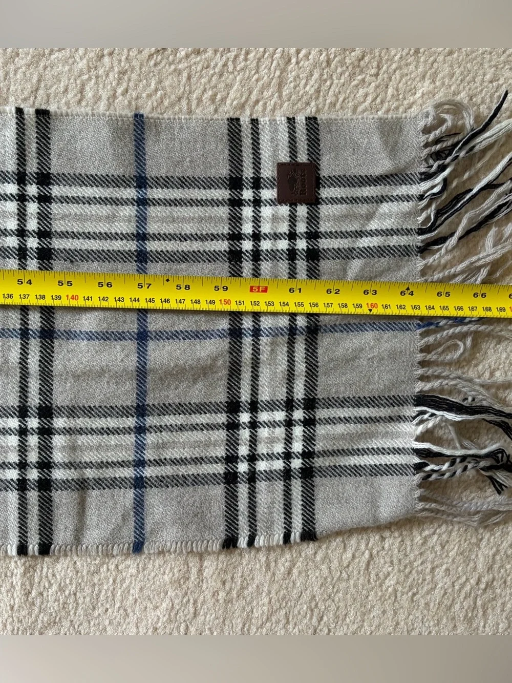 Roots Plaid scarf with fringe